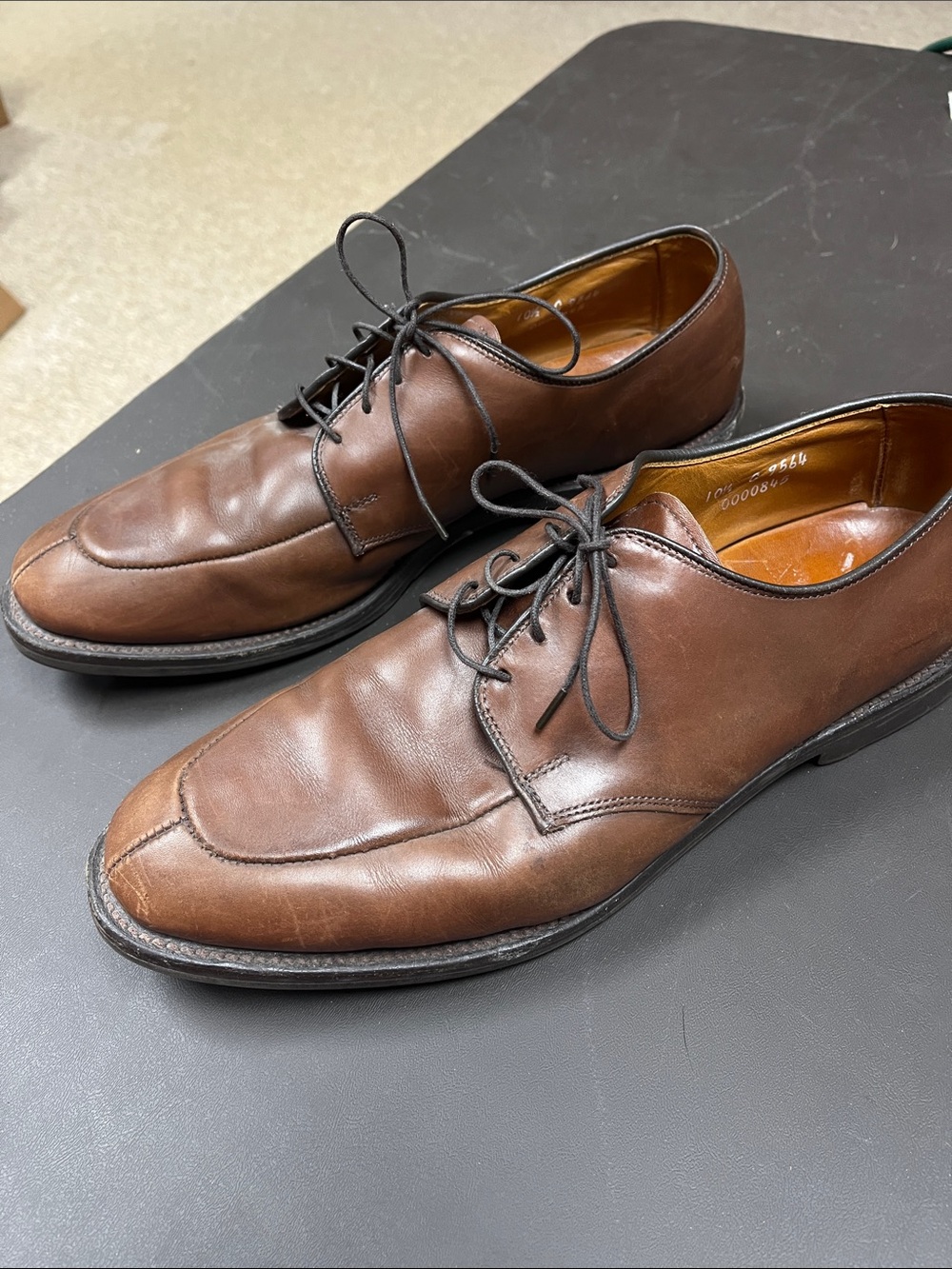 Allen Edmonds Brown Leather Derby Shoes Kennett Sz 10.5